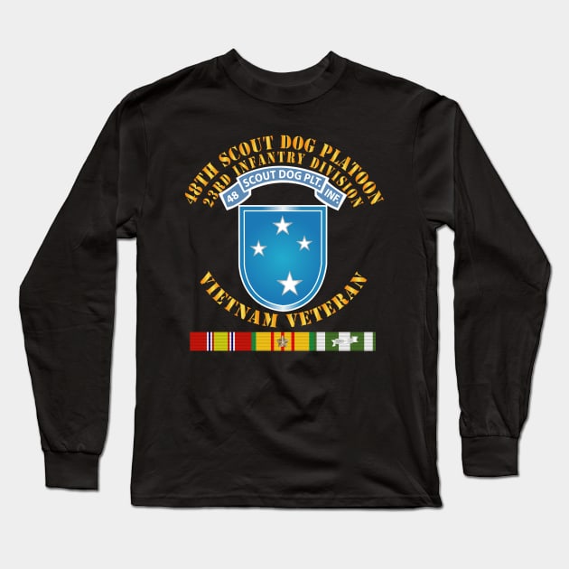 48th Inf Scout Dog Plt Tab w 23rd ID SSI w VN SVC Long Sleeve T-Shirt by twix123844